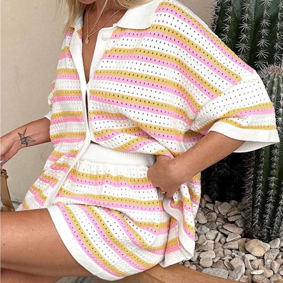 Striped Knit Two-Piece Set - Picture 3 of 5